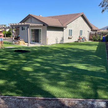 Creative Turf Install - Backyard view - Landscaping Near Me