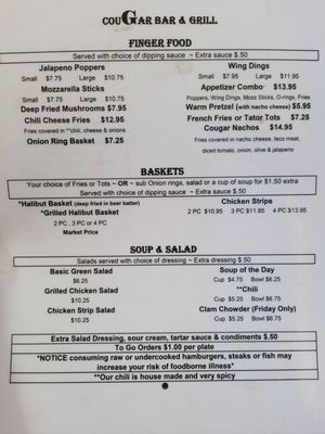 Menu photo 6 The Cougar Bar & Grill Cougar, WA Menu photo 6 The Cougar Bar & Grill Cougar, WA