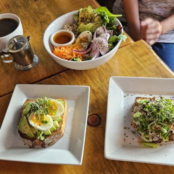 Heartwood Eatery - Heartwood Bowl, Avocado Toast, and Shiitake Toast. - Salad Near Me - Nevada City, California Heartwood Eatery - Heartwood Bowl, Avocado Toast, and Shiitake Toast. - Salad Near Me - Nevada City, California