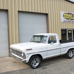 Paul's Body Shop - Ford F100 Restoration in front of the shop.
