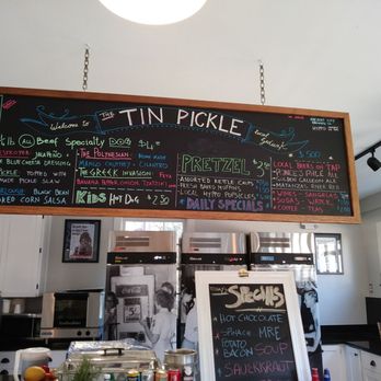 The Tin Pickle - Menu board - Hot Dogs Near Me - St. Augustine, Florida