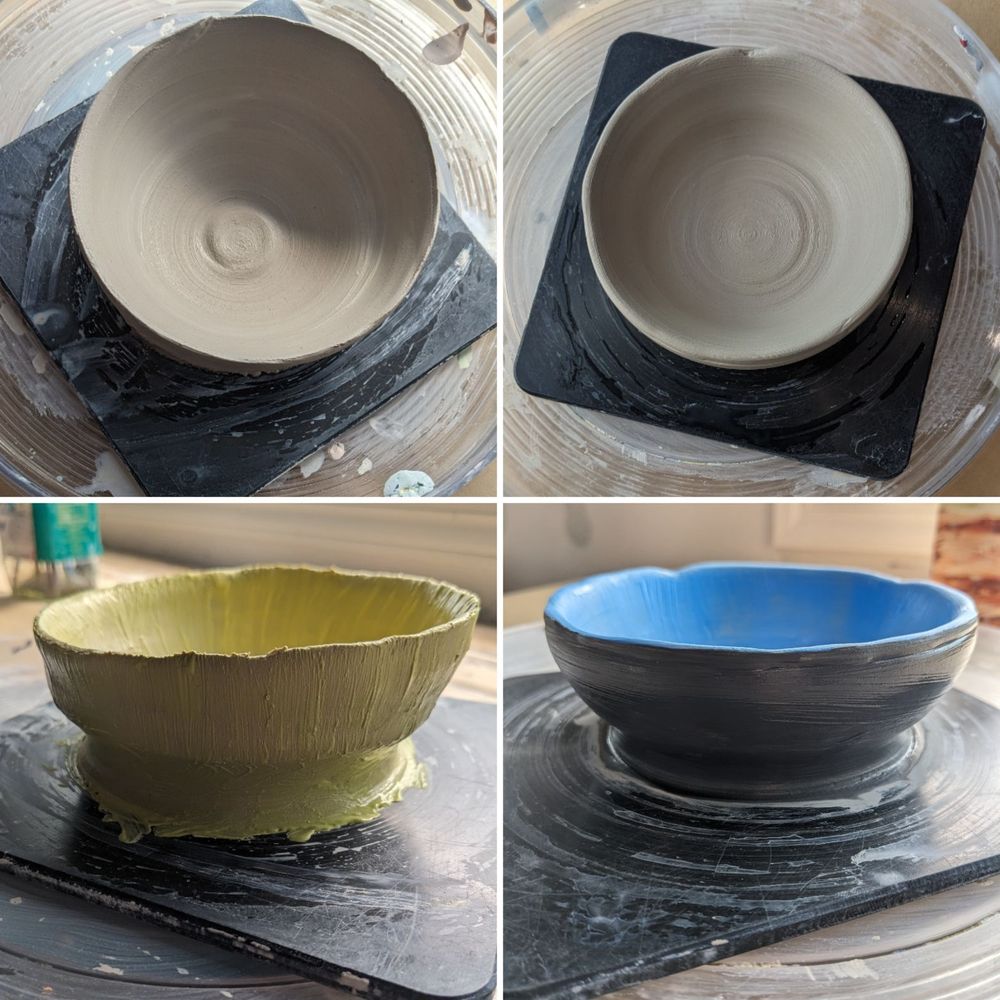 Raw pottery & a glaze
