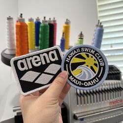 HI Family Custom Embroidery - Custom embroidered patches for local swim club.