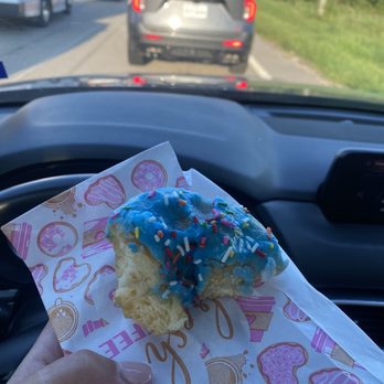 Bonnie's Donuts - Begged me for this blueberry sprinkle, but traded me for my fresh/warm blueberry cake donut holes - Donuts Near Me - League City, Texas Bonnie's Donuts - Begged me for this blueberry sprinkle, but traded me for my fresh/warm blueberry cake donut holes - Donuts Near Me - League City, Texas