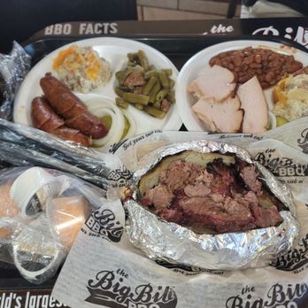 The Big Bib BBQ - Omg where do I even begin? Left top plate, the potatoe casserole is amazing. The huge potato was amazing. The service was top-notch. - Barbeque Near Me - San Antonio, Texas The Big Bib BBQ - Omg where do I even begin? Left top plate, the potatoe casserole is amazing. The huge potato was amazing. The service was top-notch. - Barbeque Near Me - San Antonio, Texas