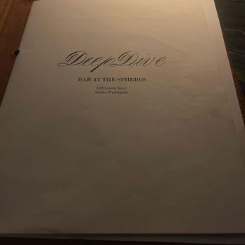 Deep Dive - Menu - Speakeasies Near Me - Seattle, Washington Deep Dive - Menu - Speakeasies Near Me - Seattle, Washington