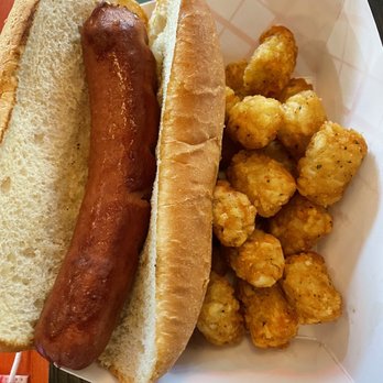 Tips Up - Hot Dog with tots - Bars Near Me - Big Sky, Montana