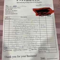 J N J Pools - Shows relay and says not covered but her contract states it is
