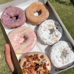 Blueberry Lemonade, Maple Bacon, powdered sugar & cinnamon sugar Blueberry Lemonade, Maple Bacon, powdered sugar & cinnamon sugar