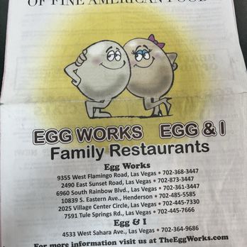 Egg Works - Menu Front - Breakfast & Brunch Near Me - Las Vegas, Nevada Egg Works - Menu Front - Breakfast & Brunch Near Me - Las Vegas, Nevada