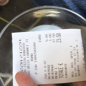 Pizza Zizza - our receipt. 23.50€ for 2 people - not bad for Rome! - Pizza Near Me - Rome, RM Pizza Zizza - our receipt. 23.50€ for 2 people - not bad for Rome! - Pizza Near Me - Rome, RM