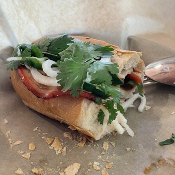 Basu - Beef banh mi sandwich (half gone ). - Coffee & Tea Near Me - Northbrook, Illinois Basu - Beef banh mi sandwich (half gone ). - Coffee & Tea Near Me - Northbrook, Illinois
