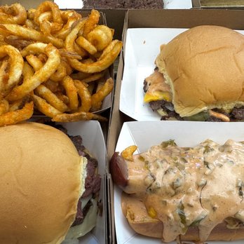 Dokkaebier - Curly fries - so crispy! Signature burger, signature hotdog - too saucy :( - Brewpubs Near Me - Oakland, California