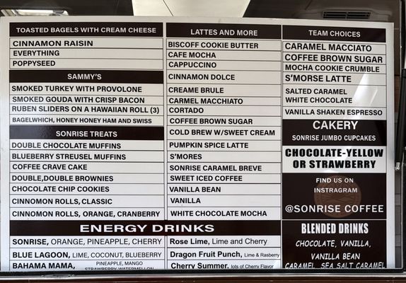 Menu photo 1 Sonrise Coffee Co. Clovis, CA