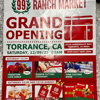 99 Ranch Market - Grand opening 12/9/2023 - International Grocery Near Me - Torrance, California 99 Ranch Market - Grand opening 12/9/2023 - International Grocery Near Me - Torrance, California