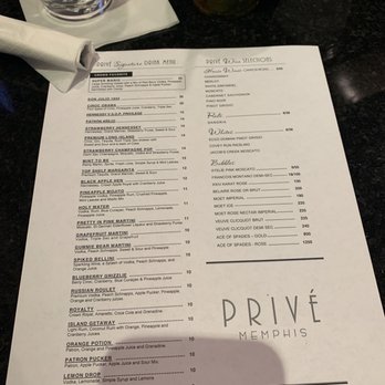 Prive - Drink menu - American Near Me - Memphis, Tennessee