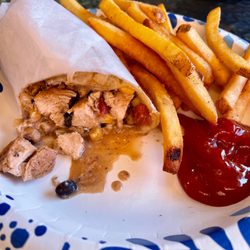 Barnwood Grill - Southwest wrap with grilled chicken - messy, but good