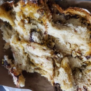Everything’s Just Peachy - Cross section of Dubai Chocolate Roll - Desserts Near Me