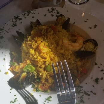 Laziza Craft Kitchen - I apologize for the lighting but Spanish paella! - Seafood Near Me - Kent, Ohio Laziza Craft Kitchen - I apologize for the lighting but Spanish paella! - Seafood Near Me - Kent, Ohio