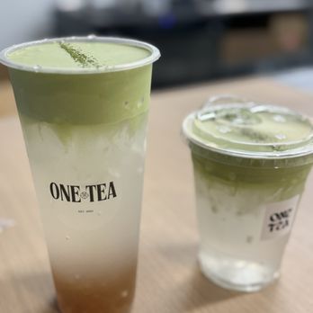 One Tea - Coconut matcha cloud, one with golden boba - Bubble Tea Near Me - Temple City, California One Tea - Coconut matcha cloud, one with golden boba - Bubble Tea Near Me - Temple City, California
