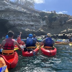 Bike and Kayak Tours - Angela explaining all the caves and cliffs of La Jolla.  Informative and fun.