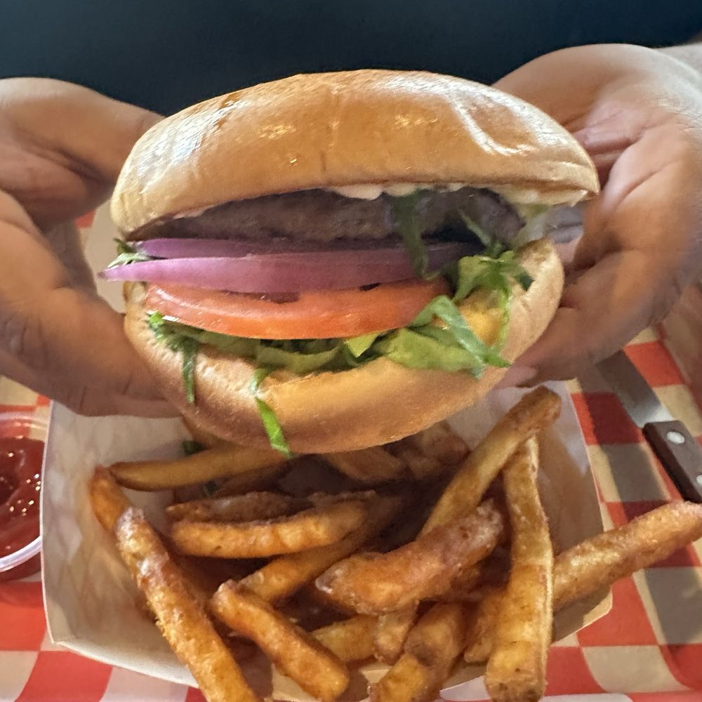 Sals Pub And Grill - Hamburger combo - thin patty - Sports Bars Near Me - Canoga Park, California Sals Pub And Grill - Hamburger combo - thin patty - Sports Bars Near Me - Canoga Park, California