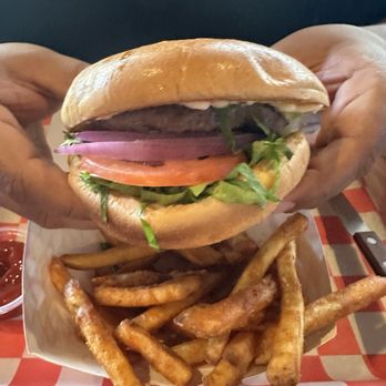 Sals Pub And Grill - Hamburger combo - thin patty - Sports Bars Near Me - Canoga Park, California Sals Pub And Grill - Hamburger combo - thin patty - Sports Bars Near Me - Canoga Park, California