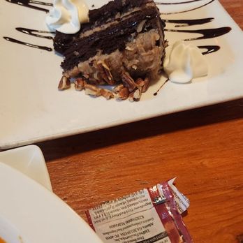 Hessen Haus - Lunch choices...tomato basil soup, grilled cheese, spaetzle, and German chocolate cake. - German Near Me - Des Moines, Iowa