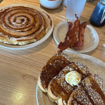 The Big Biscuit - French toast + cinnamon roll pancakes bacon and fruit - American Near Me - Tulsa, Oklahoma The Big Biscuit - French toast + cinnamon roll pancakes bacon and fruit - American Near Me - Tulsa, Oklahoma