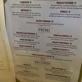 Amalia's Authentic Italian Restaurant - Food menu. - Italian Near Me - Wake Forest, North Carolina