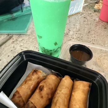 Cocomilk Cafe - Pork Egg Roll, pandan shake - Laotian Near Me - Sacramento, California