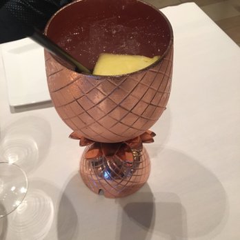 Ocean Hai - Maui Mule- comes in a cool pineapple shaped cup - New American Near Me - Clearwater Beach, Florida