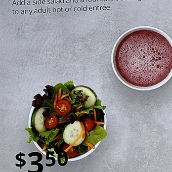 IKEA Bistro - Menu - add a side salad and drink for $3.50 - Pizza Near Me - West Sacramento, California