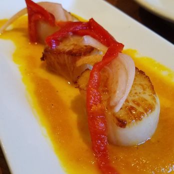 Barcelona Reston - Scallops... With carrot curry? Never again... Was not edible. =\ - Tapas/Small Plates Near Me - Reston, Virginia Barcelona Reston - Scallops... With carrot curry? Never again... Was not edible. =\ - Tapas/Small Plates Near Me - Reston, Virginia