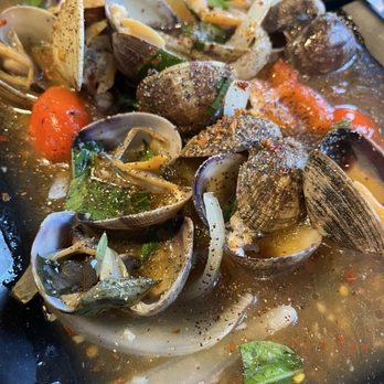 Cafe Artist Restaurant - Clams with basil sauce - Seafood Near Me - Garden Grove, California Cafe Artist Restaurant - Clams with basil sauce - Seafood Near Me - Garden Grove, California