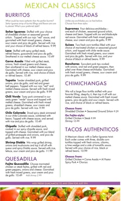 Menu photo 7 Señor Iguanas Louisville, KY