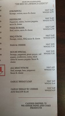 Menu photo 1 Edna's Pizza Mitchell, IN