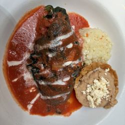 Casa Fuerte - Roasted Poblano Peppers stuffed with Picadillo