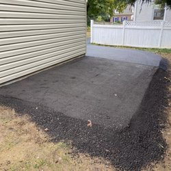 Rafferty Paving - Asphalt millings. A great way to save $ if your project is large and flat. It's about a third the $ of blacktop but washes out very easily.