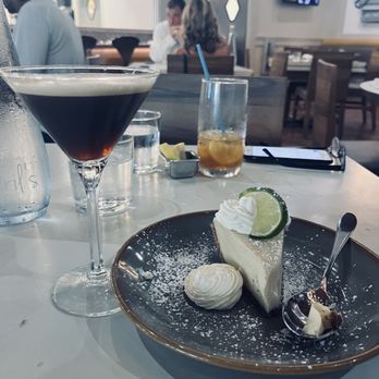 Emeril's Coastal - Key lime pie and dessert cocktail ; espresso martini - Seafood Near Me - Miramar Beach, Florida