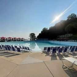 Raging Rivers Water Park - Wave pool (before the waves, first one in the gate!)