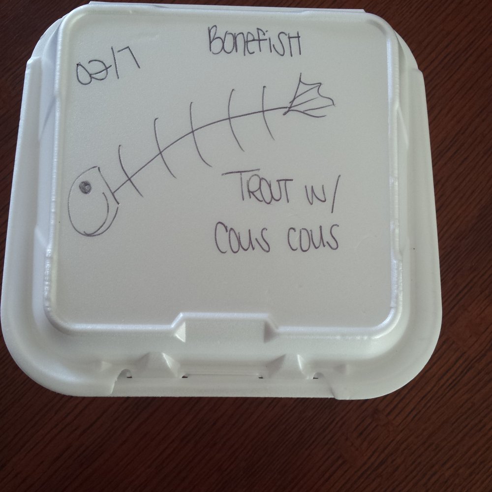 Bonefish Grill - Cute to go box, very nice of them to mark and date it for me! - Seafood Near Me - Brooksville, Florida Bonefish Grill - Cute to go box, very nice of them to mark and date it for me! - Seafood Near Me - Brooksville, Florida