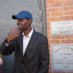 Harlem Heritage Tours - Our guid Neal outside Canann Baptist, where Martin Luther King once preached