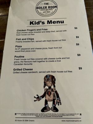 Menu photo 2 The Boiler Room Sault Sainte Marie, ON Menu photo 2 The Boiler Room Sault Sainte Marie, ON
