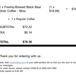 Spent $78 for cold food. Spent $78 for cold food.
