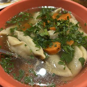 Rush In Dumplings - Chicken Soup with potato and mushroom dumplings personally - Russian Near Me - Olympia, Washington