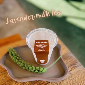 Brown Cup Boba - LAVENDER MILK TEA - Bubble Tea Near Me - Bellflower, California