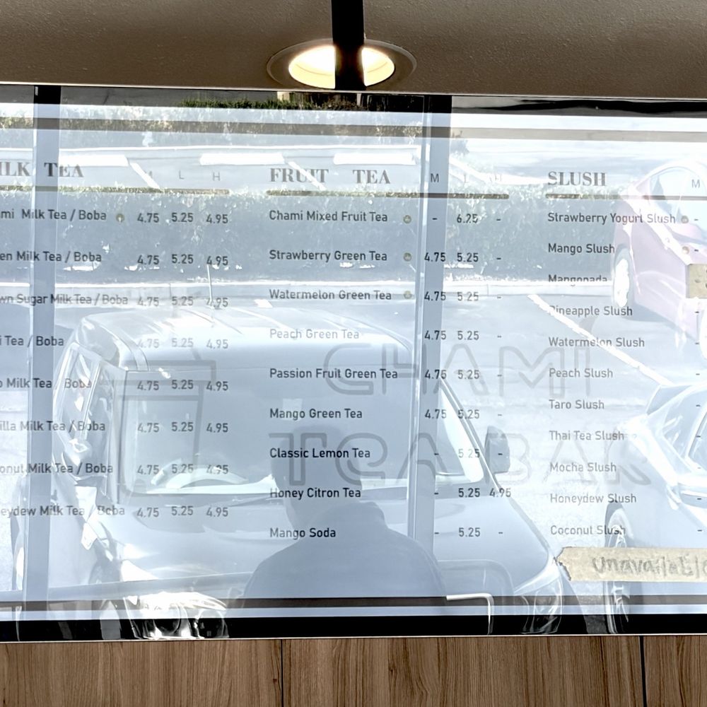 Chami Tea Bar - Menu - Oct 2025 - Bubble Tea Near Me - Whittier, California