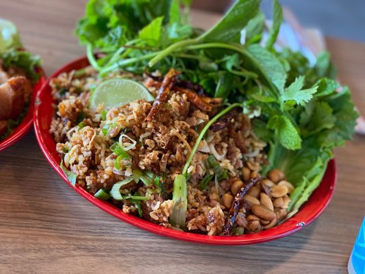 Photo of Spicy Joi Banh Mi-Noodles-Lao Street Food - Concord, CA, US. Lao style crispy rice ball salad