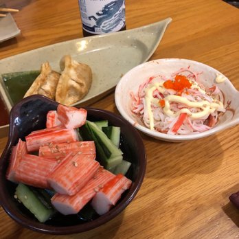 Oishii - Kani Salad, Kani Sunomono Salad, Gyoza - Sushi Bars Near Me - Houston, Texas